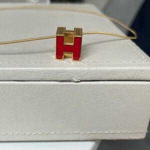 Vintage Hermes H Pendant Necklace
